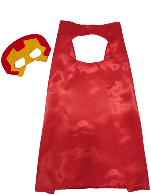 BookMyCostume Red & Yellow Cape and Masks Set for Kids - Superhero Dress Up Costumes for Boys and Girls | Perfect for Dress Up, Cosplay, Halloween & Parties | 3-10 Years